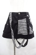 ALGONQUINS / バイカラーショートパンツ  黒Ｘ白 I-25-12-06-112-AL-PA-SA-ZI