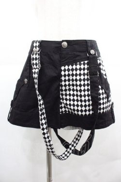 画像1: ALGONQUINS / バイカラーショートパンツ  黒Ｘ白 I-25-12-06-112-AL-PA-SA-ZI