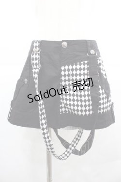 画像1: ALGONQUINS / バイカラーショートパンツ  黒Ｘ白 I-25-12-06-112-AL-PA-SA-ZI