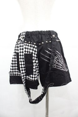 画像2: ALGONQUINS / バイカラーショートパンツ  黒Ｘ白 I-25-12-06-112-AL-PA-SA-ZI