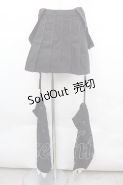 画像1: HANGRY&ANGRY / ブーツカバー付きスカート  黒Ｘ赤 I-25-12-06-114-HN-SK-SA-ZI