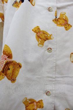 画像3: PINK HOUSE / テディベアがら半袖開襟シャツ L アイボリー I-25-12-06-012-LO-BL-SA-ZI