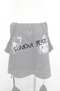 画像3: HANGRY&ANGRY / ブーツカバー付きスカート  黒Ｘ赤 I-25-12-06-114-HN-SK-SA-ZI