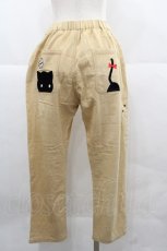 画像2: Rydia / 後ろコビニャー刺繍パンツ  アイボリーＸ黒 I-25-12-06-118-PU-PA-SA-ZI (2)