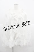 PINK HOUSE / ピンタックレースフリルオーバーブラウス  ホワイト I-25-12-06-013-LO-BL-SA-ZI