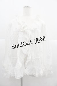 PINK HOUSE / ピンタックレースフリルオーバーブラウス  ホワイト I-25-12-06-013-LO-BL-SA-ZI