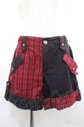 ALGONQUINS / チェック切替ショートパンツ  黒Ｘ赤チェック I-25-12-06-120-AL-PA-SA-ZI