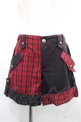 ALGONQUINS / チェック切替ショートパンツ  黒Ｘ赤チェック I-25-12-06-120-AL-PA-SA-ZI