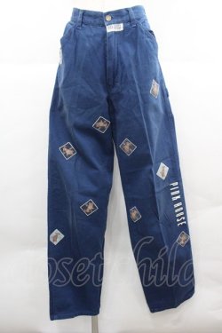 画像1: PINK HOUSE / うさぎワッペンパンツ L ネイビー I-25-12-06-121-LO-PA-SA-ZI