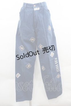 画像1: PINK HOUSE / うさぎワッペンパンツ L ネイビー I-25-12-06-121-LO-PA-SA-ZI