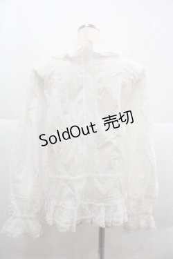 画像2: PINK HOUSE / ピンタックレースフリルオーバーブラウス  ホワイト I-25-12-06-013-LO-BL-SA-ZI