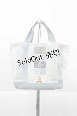 画像1: PINK HOUSE / クマワッペンリバーシブルミニバッグ  サックス I-25-12-06-125-LO-BG-SA-ZI