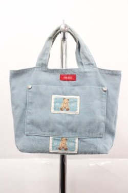 画像4: PINK HOUSE / クマワッペンリバーシブルミニバッグ  サックス I-25-12-06-125-LO-BG-SA-ZI