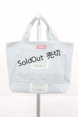 画像4: PINK HOUSE / クマワッペンリバーシブルミニバッグ  サックス I-25-12-06-125-LO-BG-SA-ZI