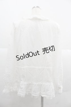 画像2: PINK HOUSE / ピコフリルオーバーブラウス  ホワイト I-25-12-06-014-LO-BL-SA-ZI