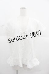 PINK HOUSE / Vネック半袖ブラウス  ホワイト I-25-12-06-016-LO-BL-SA-ZI