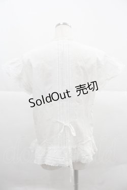 画像2: PINK HOUSE / Vネック半袖ブラウス  ホワイト I-25-12-06-016-LO-BL-SA-ZI