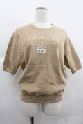 PINK HOUSE / 水玉ロゴアップリケ半袖スウェット L ベージュ I-25-12-06-017-LO-TO-SA-ZI