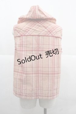 画像2: PINK HOUSE / マドラスチェックフード付きジップアップトップス  ピンク I-25-12-06-020-LO-TO-SA-ZI