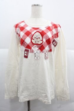 画像1: PINK HOUSE / たれ耳うさぎ刺繍ワッペンカットソー  アイボリー I-25-12-06-021-LO-TO-SA-ZI