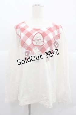 画像1: PINK HOUSE / たれ耳うさぎ刺繍ワッペンカットソー  アイボリー I-25-12-06-021-LO-TO-SA-ZI