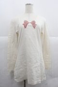 PINK HOUSE / 水玉リボンptTシャツ L アイボリー I-25-12-06-022-LO-TS-SA-ZI