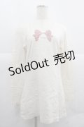 PINK HOUSE / 水玉リボンptTシャツ L アイボリー I-25-12-06-022-LO-TS-SA-ZI