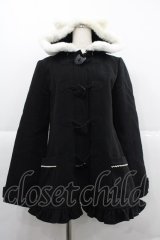 PUTUMAYO / ネコ耳ファーダッフル  ブラック×ホワイト I-25-12-06-024-PT-CO-SA-ZI