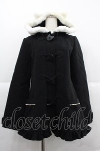 PUTUMAYO / ネコ耳ファーダッフル  ブラック×ホワイト I-25-12-06-024-PT-CO-SA-ZI