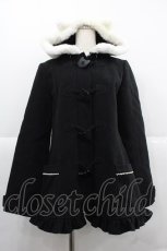 画像1: PUTUMAYO / ネコ耳ファーダッフル  ブラック×ホワイト I-25-12-06-024-PT-CO-SA-ZI (1)
