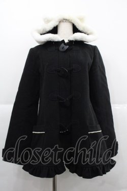 画像1: PUTUMAYO / ネコ耳ファーダッフル  ブラック×ホワイト I-25-12-06-024-PT-CO-SA-ZI