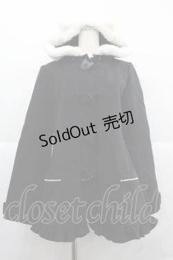 画像1: PUTUMAYO / ネコ耳ファーダッフル  ブラック×ホワイト I-25-12-06-024-PT-CO-SA-ZI