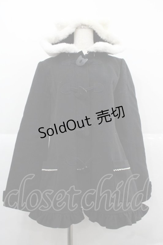 画像1: PUTUMAYO / ネコ耳ファーダッフル  ブラック×ホワイト I-25-12-06-024-PT-CO-SA-ZI (1)