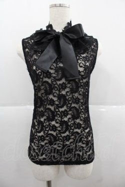 画像1: MR corset / レースノースリーブトップス  黒 I-25-12-06-025-PU-TO-SA-ZI