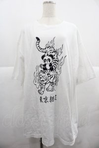 Candy Stripper / TOKYO CANDY PEPE ＆ TIGER BIG TEE  白ｘ黒 I-25-12-06-028-PU-TO-SA-ZI