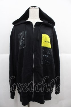 画像1: KMK(KINGLY MASK) / パッチワークデザインパーカー  黒Ｘ黄色Ｘ青 I-25-12-06-030-PU-TO-SA-ZI