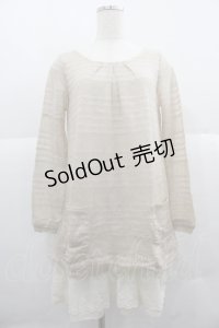 Rydia / ニット&シフォンフリルトップス  ブラウン I-25-12-06-032-PU-TO-SA-ZI