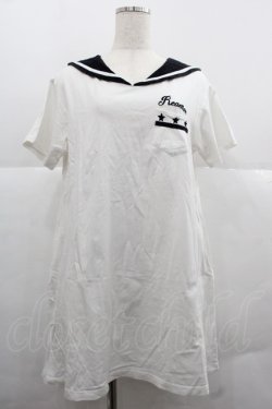 画像1: WORLD WIDE LOVE！(Rydia) / セーラー襟半袖カットワンピース  アイボリーｘ黒 I-25-12-06-033-PU-OP-SA-ZI