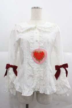 画像1: BABY,THE STARS SHINE BRIGHT / シュガーブーケ〜永遠の乙女の憧れ〜ブラウス  白Ｘ赤 I-25-12-06-005-BA-BL-SA-ZI