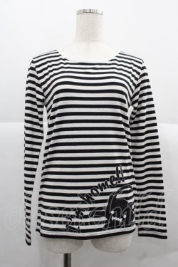 画像1: Rydia / コビニャーボーダーカットソー  黒ｘ白 I-25-12-06-035-PU-TO-SA-ZI