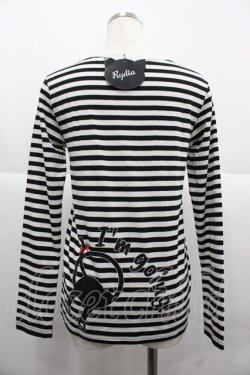 画像2: Rydia / コビニャーボーダーカットソー  黒ｘ白 I-25-12-06-035-PU-TO-SA-ZI