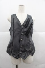 ALGONQUINS / ストライプベスト  黒Ｘグレー I-25-12-06-036-AL-JA-SA-ZI