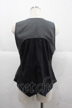 画像2: ALGONQUINS / ストライプベスト  黒Ｘグレー I-25-12-06-036-AL-JA-SA-ZI