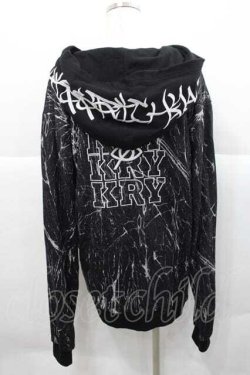 画像2: KRY CLOTHING / 「MARBLE」パーカー  黒Ｘ白 I-25-12-09-033-EL-TO-SA-ZI