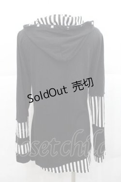 画像2: SEX POT ReVeNGe / シャンデリアプリントパーカー  黒Ｘグレー I-25-12-09-035-SP-TO-SA-ZI