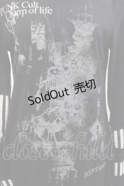 画像3: SEX POT ReVeNGe / シャンデリアプリントパーカー  黒Ｘグレー I-25-12-09-035-SP-TO-SA-ZI