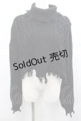 jouetie / ダメージケーブルニット  黒 I-25-12-09-037-EL-TO-SA-ZI