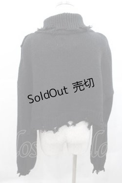 画像2: jouetie / ダメージケーブルニット  黒 I-25-12-09-037-EL-TO-SA-ZI