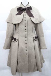 Innocent World / スタンドカラーケープ付きコート M ブラウン I-25-12-09-038-IW-CO-SA-ZI