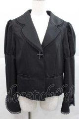 Moi-meme-Moitie / 十字架ボタン比翼ジャケット  黒 I-25-12-09-041-MO-JA-SA-ZI